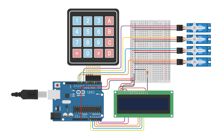 Circuit design Bartender - Tinkercad