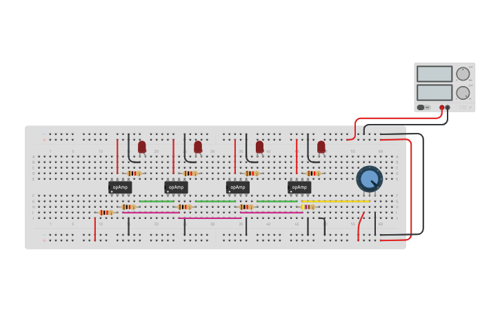 Circuit design Conversor analogico digital - Tinkercad