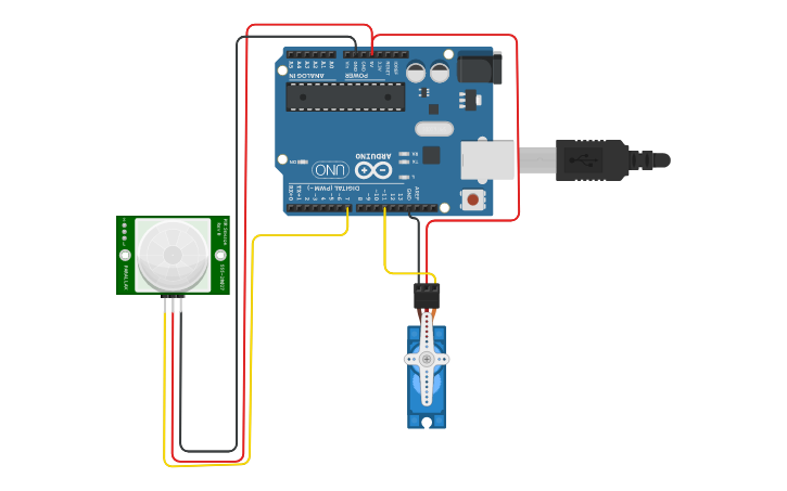 Circuit design PIR Sensor 2 - Tinkercad