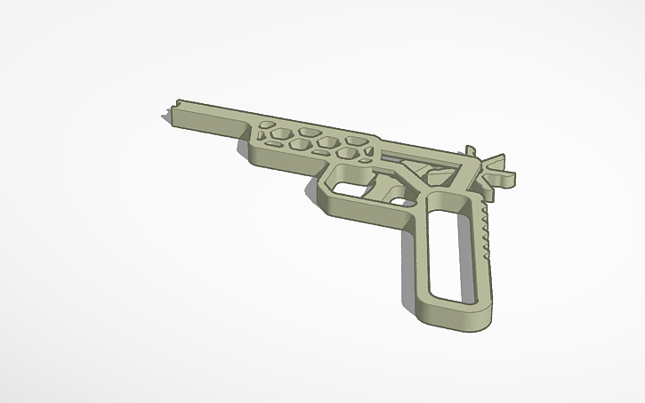 3D design print in place rubber band gun - Tinkercad