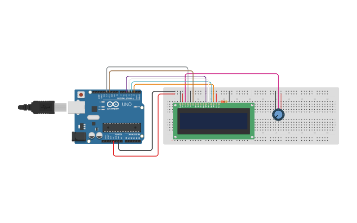 Circuit design LCD - Tinkercad
