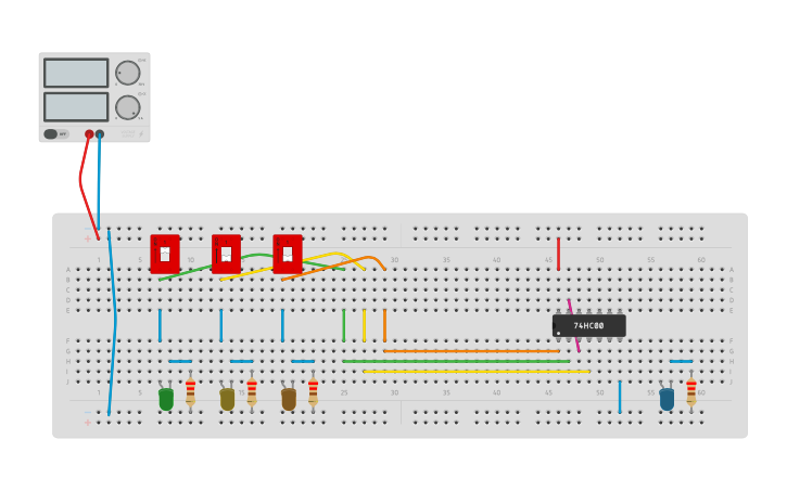 Circuit design Copy of logic 3 inputs | Tinkercad