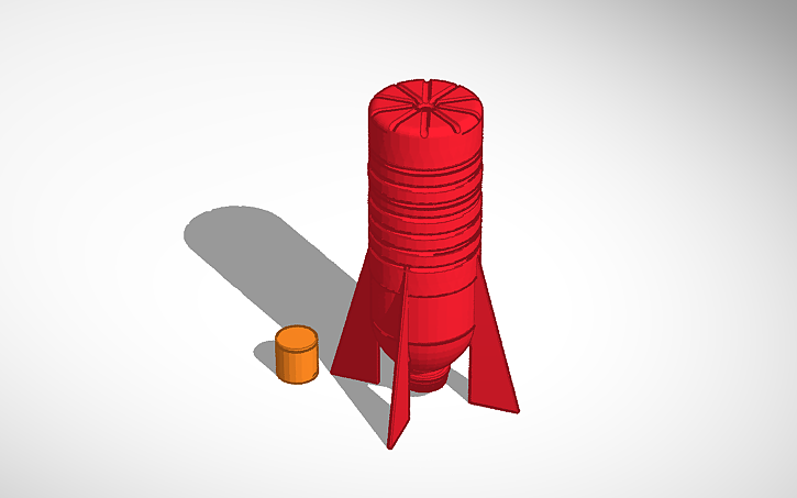 3D design bottle rocket and refillable r-candy rocket motor | Tinkercad
