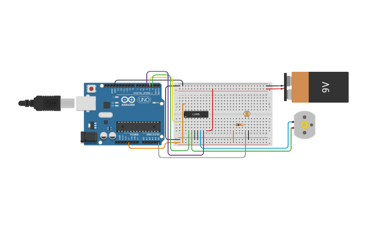 Circuit Design L293d Ponte H Dupla Com Motores Dc Tinkercad