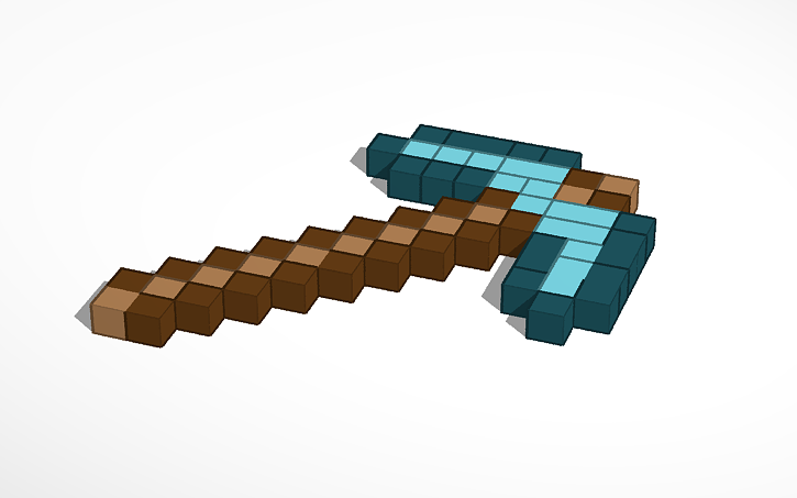 3D design minecraft diamond picaxe - Tinkercad