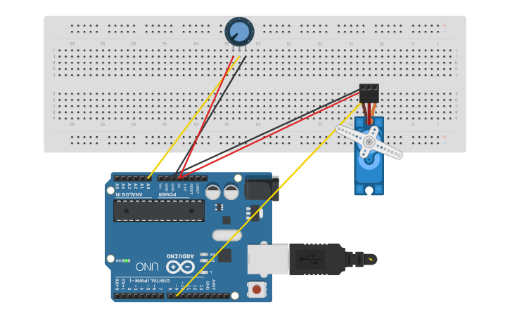 Circuit design Servo Motor | Tinkercad