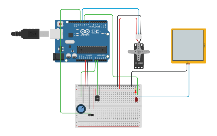 Circuit design Arduino with sensors and actuators - Tinkercad