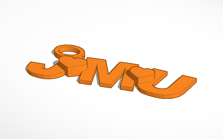 3D design JMU Keychain - Tinkercad
