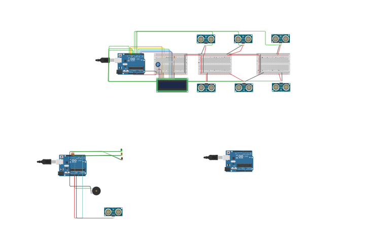 Circuit design Smart Parking Lot - Tinkercad