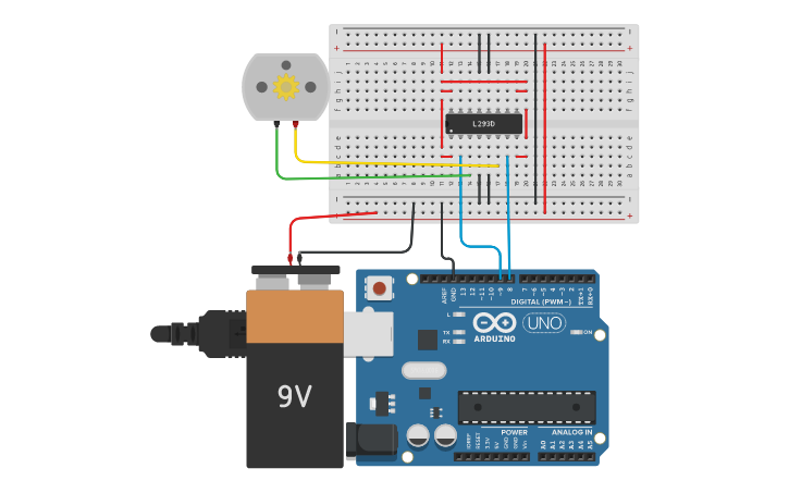 Circuit Design Control De Giro De Un Motor- Jesus Russo - Tinkercad