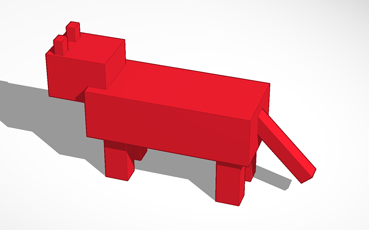 3D Design Minecraft Cat Tinkercad