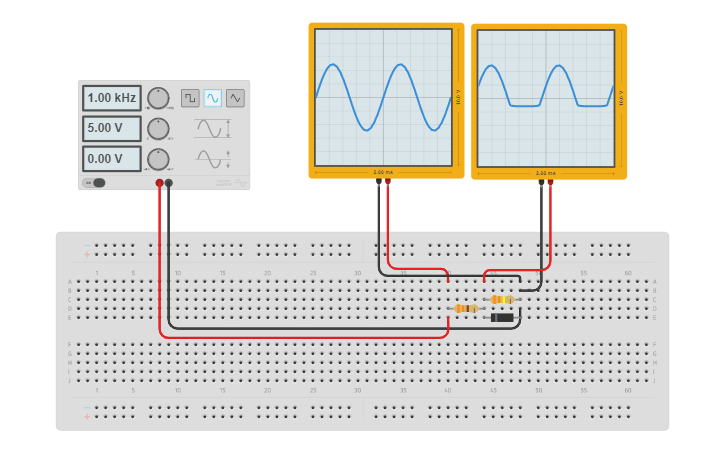 Circuit Design Negative Clipper Circuit Tinkercad