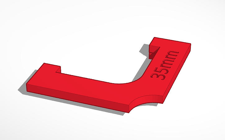 3D design 35mm inside corner router guide jig - Tinkercad