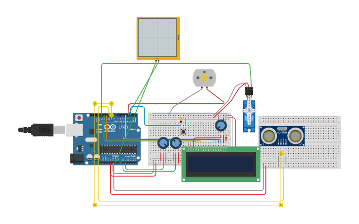 Circuit design distance sensor Test2.v2 - Tinkercad