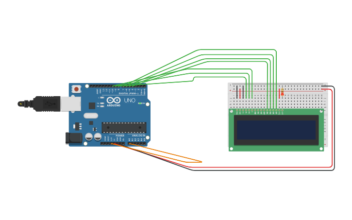 Circuit design Copy of Copy of Arduino with LCD Interface | Tinkercad
