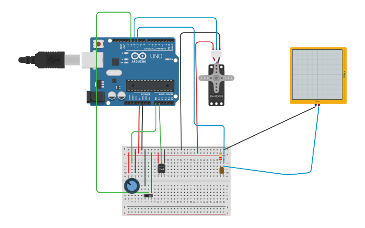 Circuit design sensors and actuators with arduino | Tinkercad