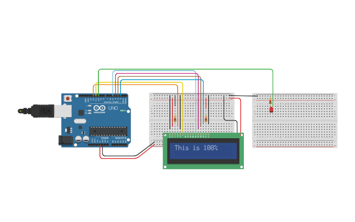 Circuit design A.10.02.01.LC LCD Display + Analog Write - Tinkercad
