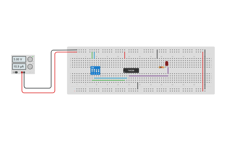 Circuit design XOR Gate - Tinkercad