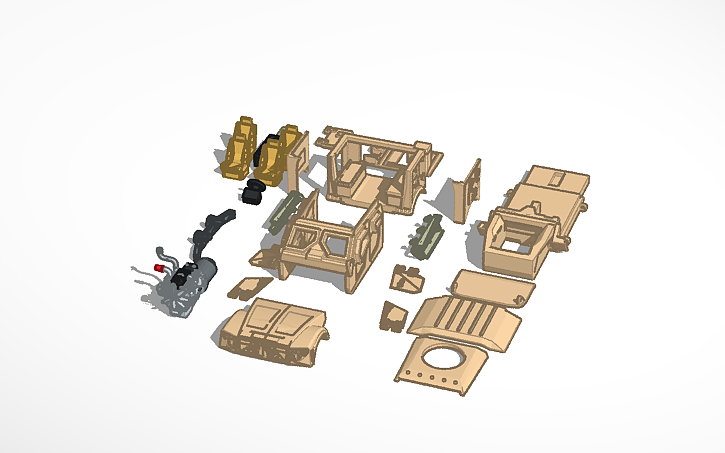 3D design Oshkosh MATV with 6.7 liter Cummins Turbo Diesel - Tinkercad
