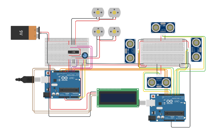 Circuit design Maze Solver - Tinkercad