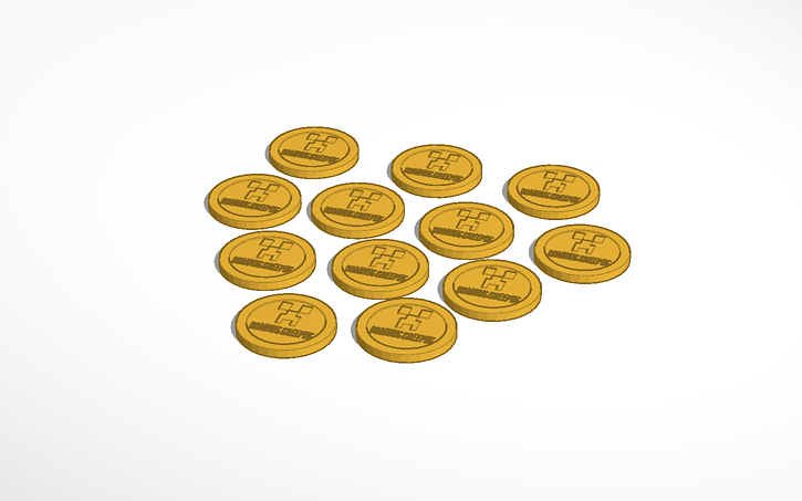 3D design Minecraft Coins - Tinkercad