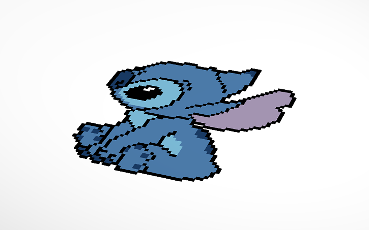 3D design Stitch:pixel Art - Tinkercad