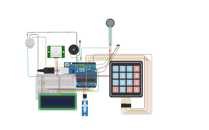 Circuit design Smart Door Locking System using Arduino - Tinkercad