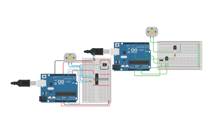 Circuit design Copy of Temperature Sensor App and DC Motor | Tinkercad