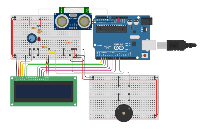 Circuit design Security System using PIR sensor and buzzer - Tinkercad