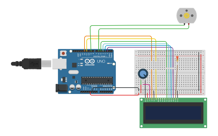 Circuit design MOTOR DC - Tinkercad