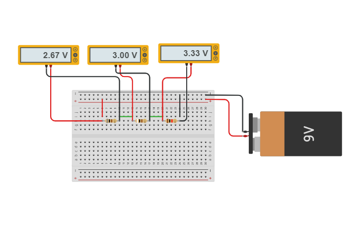 Circuit design Circuito en serie (V) | Tinkercad