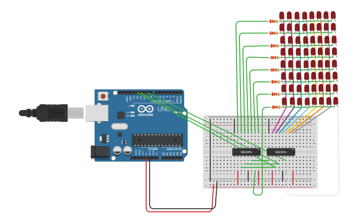 Circuit design 8x8 Dot Marix - Tinkercad