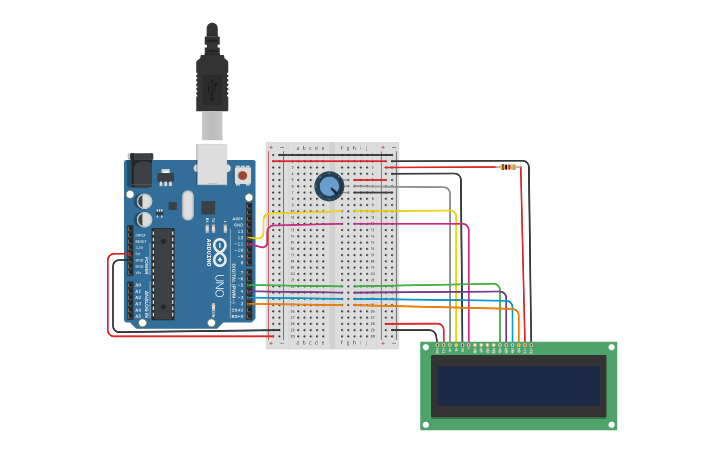 Circuit design LCD - Tinkercad