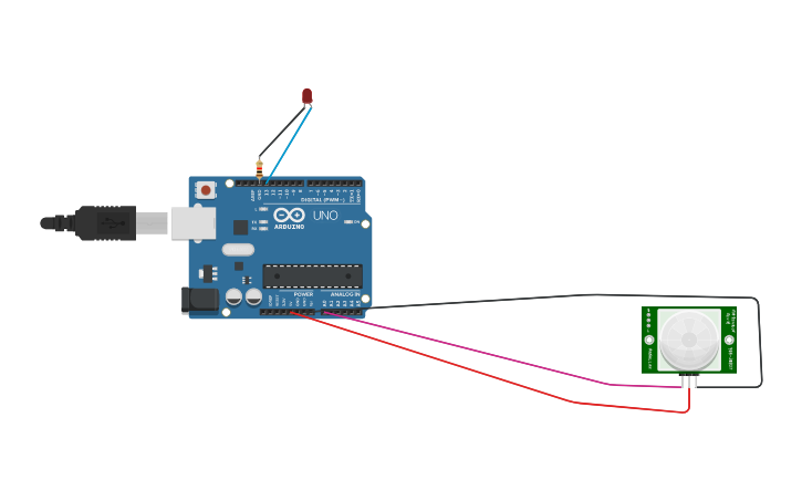 Circuit design Датчик Движения - Tinkercad