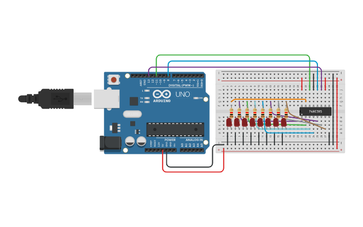 Circuit Design Arduino With Shift Resistor Tinkercad Circuit Design Arduino With Shift Resistor Tinkercad