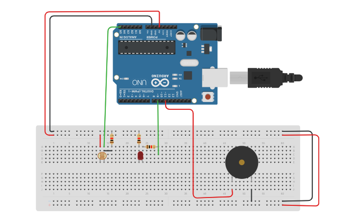 Circuit design light sensor programming | Tinkercad