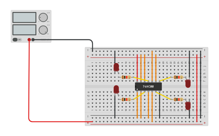 74ls00 Layout Circuit design Act 2-74LS00 | Tinkercad