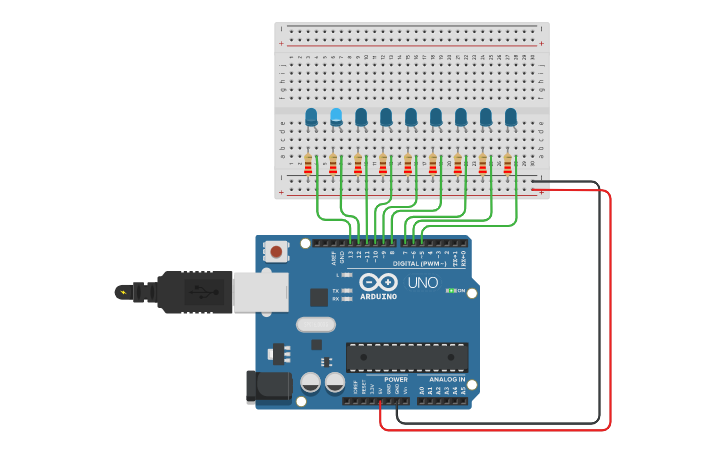 Circuit design secuencimetro | Tinkercad