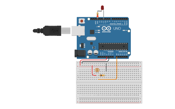 Circuit Design Photocell (blocks) - Tinkercad