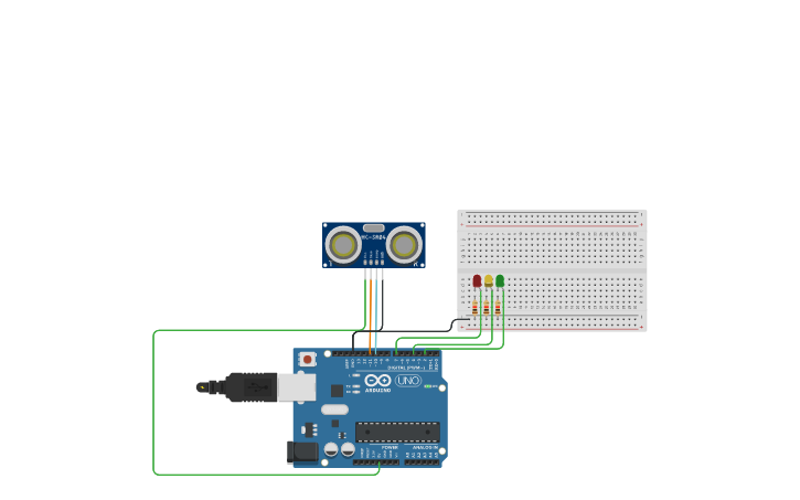 Circuit design Ultrasonido - Tinkercad