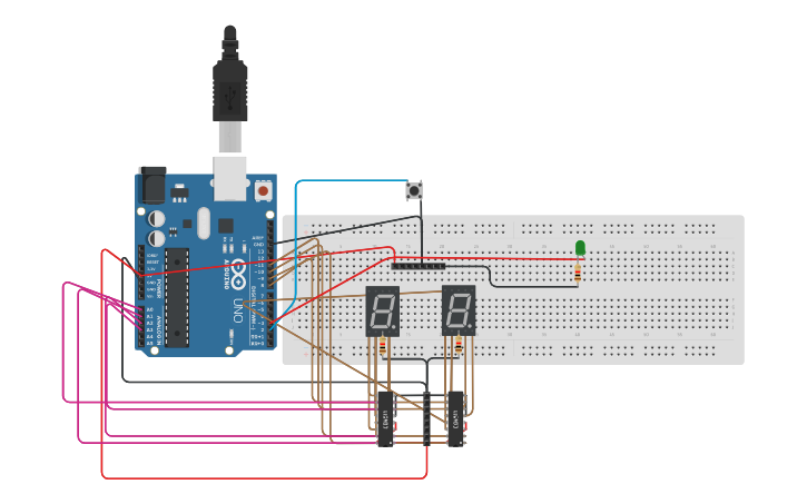 Circuit design Contador 0-60 bomba - Tinkercad