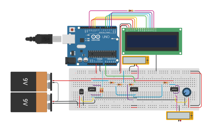 Circuit design TMP36 - ARDUINO LCD - Tinkercad