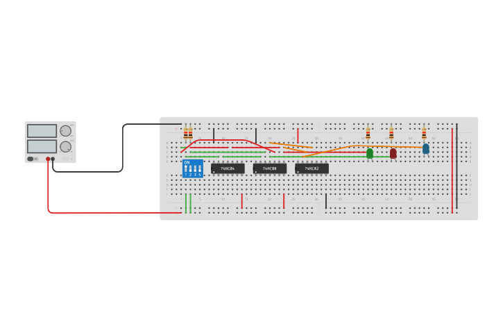 Circuit design Copy of Comparador de 1 bit A y B - Tinkercad