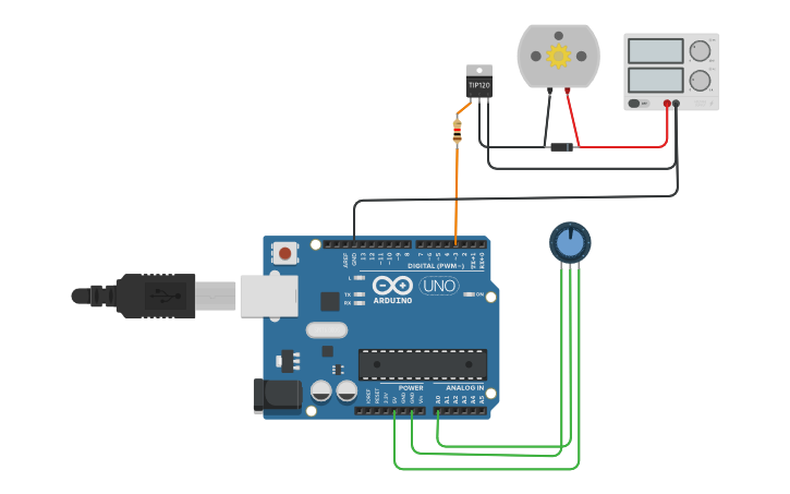 Circuit design Controle proporcional - Tinkercad