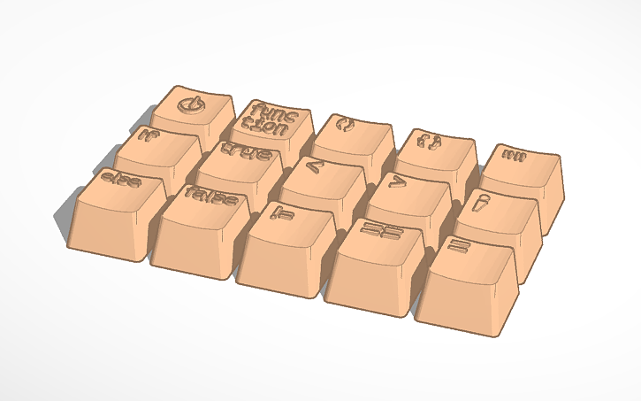 3D design Programming Key Cap (semi-valid) - Tinkercad