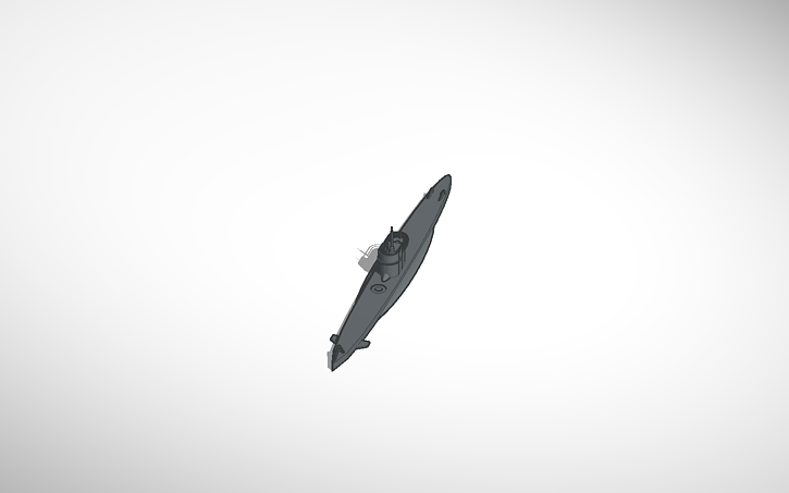 3D design u-boat (surfaced) - Tinkercad