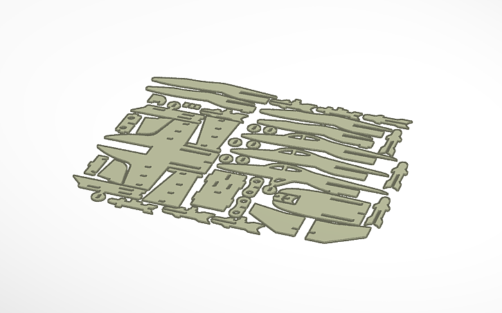 Plane Dxf File 3D design laser-cut-airplane-dxf-plans-free - Tinkercad