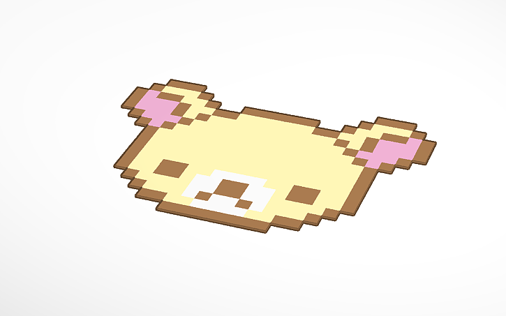 3D design korilakkuma pixel art - Tinkercad