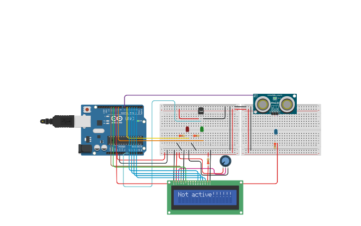 Circuit design TEST ULTRASONIC | Tinkercad