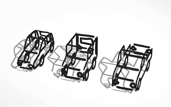 3d Design Scribble Cars Tinkercad